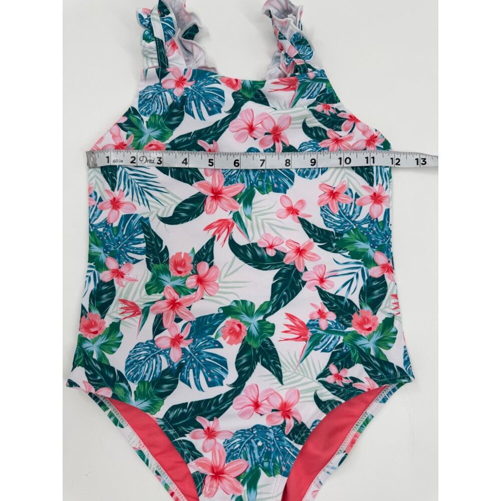 Girls Feathers & Arrow Lola Paradise Island Tiropical Print One-Piece Swimsuit S - Picture 7 of 8